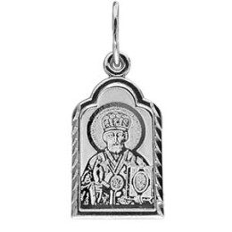 Серебряная подвеска Николай Чудотворец 11022