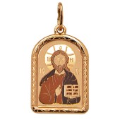 Золотая подвеска икона Господь Вседержитель арт. 15769