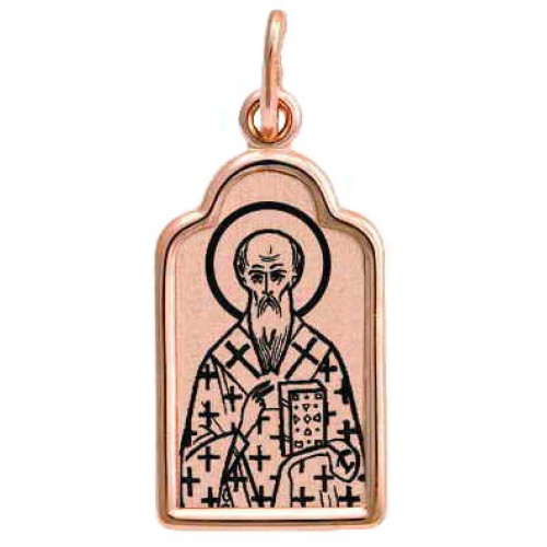 Золотая мужская подвеска иконка святой Михаил