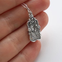 Серебряная подвеска иконка Петр и Феврония 16020