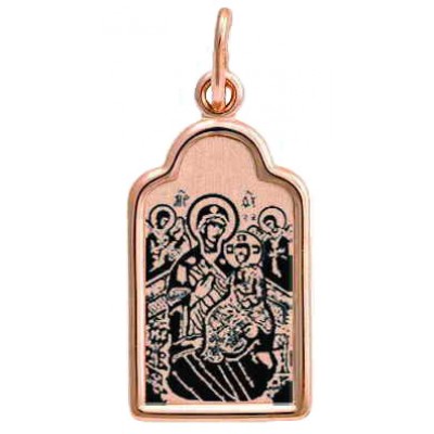 Золотая подвеска икона Всецарица Божья Матерь 16051