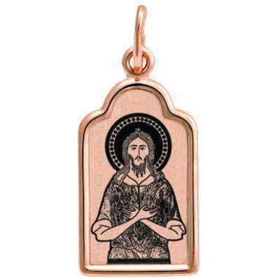 Золотая иконка на шею святой Алексей 16053
