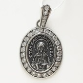 Подвеска Матрона Московская кулон с фианитами (размер овала 22х18 мм), арт. 16587