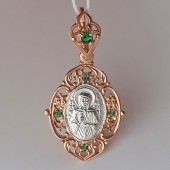 Подвеска святой Матроны позолоченная иконка, арт. 16594