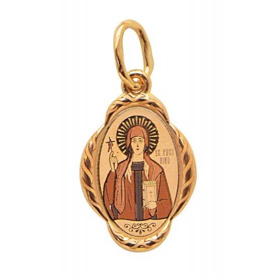 Золотая подвеска икона Нина святая 16658