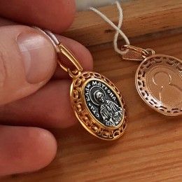 Кулон Матрона Московская желтая позолота 17159