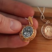 Серебряный кулон подвеска Матрона Московская нательная иконка арт. 17159