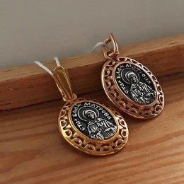 Кулон Матрона Московская желтая позолота 17159