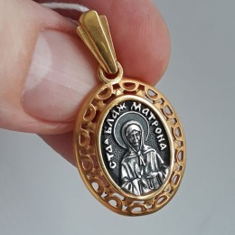 Кулон Матрона Московская желтая позолота 17159