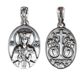 Серебряная подвеска нательная икона Елена 17209