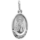 Серебряная подвеска икона святая Зинаида