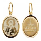 Нательная иконка с позолотой святая Матрона, арт. 18156