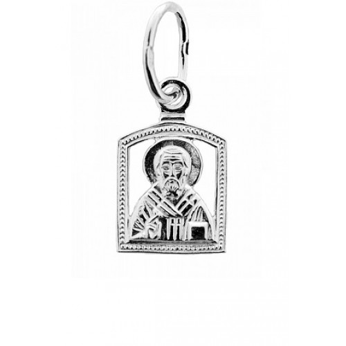 Нательная иконка из серебра Николай Чудотворец 18359