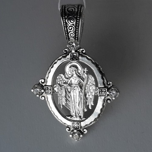 Подвеска серебряная Ангел Хранитель иконка на шею 18401