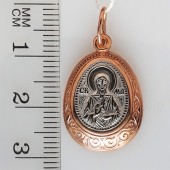Кулон Матрона Московская (размер овала 20х16 мм)серебро с позолотой, арт. 18611 
