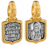 Нательная икона святой Даниил (размер иконки 11х11 мм) мужской кулон с желтой позолотой, арт. 18650