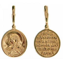 Золотая подвеска круглая Семистрельная Божия Матерь 18693