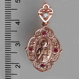 Подвеска позолоченная Матрона Московская с молитвой 18810