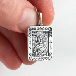 Серебряная подвеска Пантелеймон Целитель 27410
