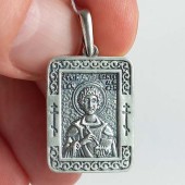 Серебряная подвеска Пантелеймон Целитель
