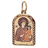 Золотая подвеска нательная иконка Богородица Тихвинская 28390