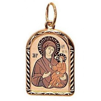 Золотая подвеска нательная иконка Богородица Тихвинская 28390