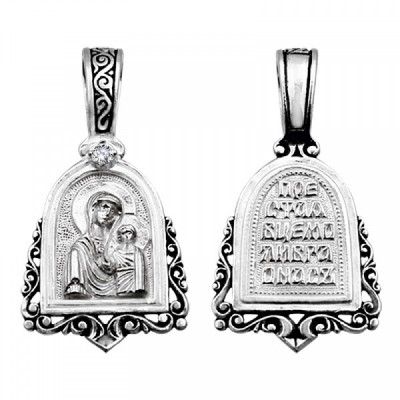 Серебряная подвеска-иконка на шею Казанская 29542
