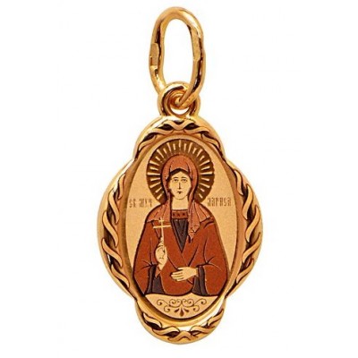 Золотая подвеска икона Лариса святая 30680