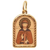 Золотая подвеска иконка Дмитрий Донской, (арка 2,3 х 1,5 см), арт. 32184