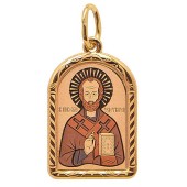 Золотая подвеска икона святой Николай Чудотворец