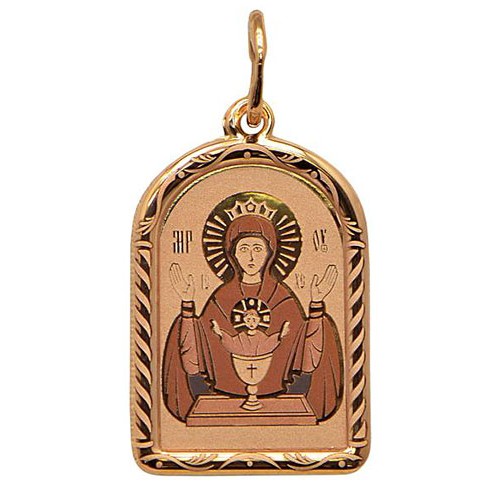 Золотая подвеска икона Неупиваемая Чаша нательная 32429