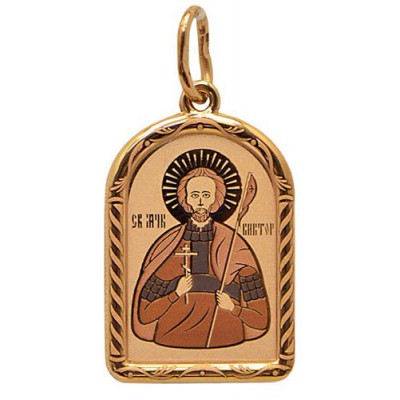 Золотая подвеска икона Виктор святой 32434