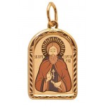 Золотая подвеска икона Сергий Радонежский