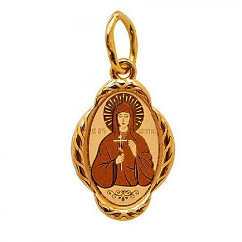 Золотая подвеска иконка Валентина святая 32467
