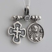 Серебряная подвеска Семистрельная Божья Матерь 33250