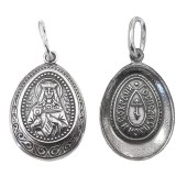 Серебряная подвеска женская икона Варвара