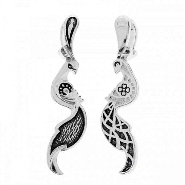 Серебряная подвеска Райская птица символ христианства 35860