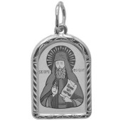 Мужская серебряная подвеска святой прп Федор, арт. 35918