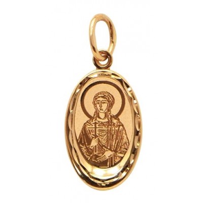Золотая подвеска иконка святая Кристина 36486