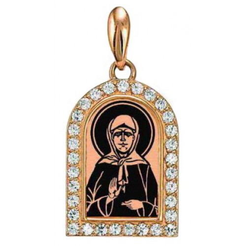 Золотая подвеска икона Матрона святая 36788