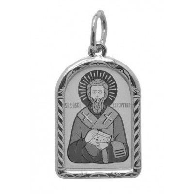 Мужская серебряная подвеска святой Валентин 39460