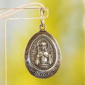 Нательная иконка святая Ирина из серебра