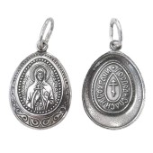 Серебряный кулон святая Марина с почернением