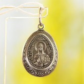 Серебряный кулон святая Ольга с почернением
