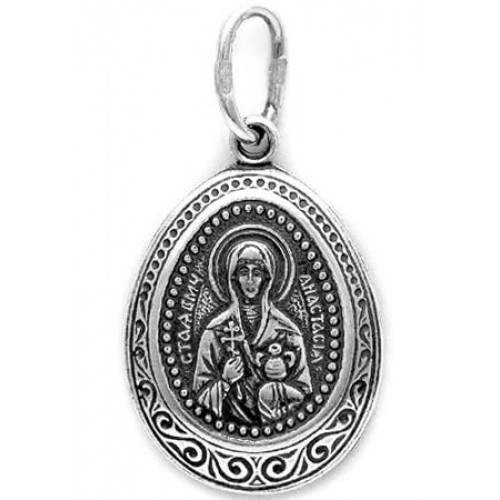 Серебряная подвеска икона Анастасия 40117