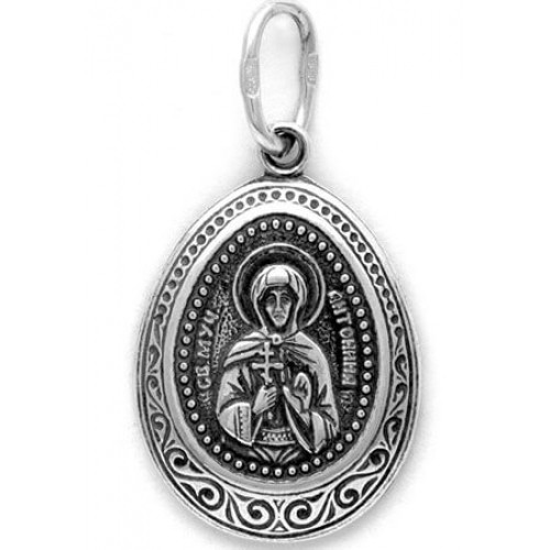Серебряная подвеска Антонина икона