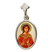 Подвеска серебряная святая Надежда цветная, арт. 40193