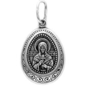 Серебряная подвеска икона святая Дарья с почернением