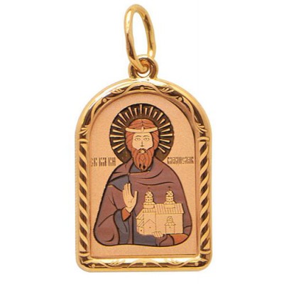 Золотая подвеска икона святой Владислав 40953