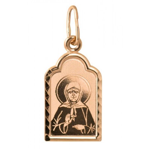 Нательная иконка с позолотой святая Матрона 40985